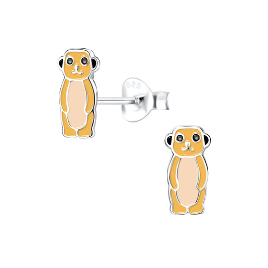 Silver Meerkat Studs